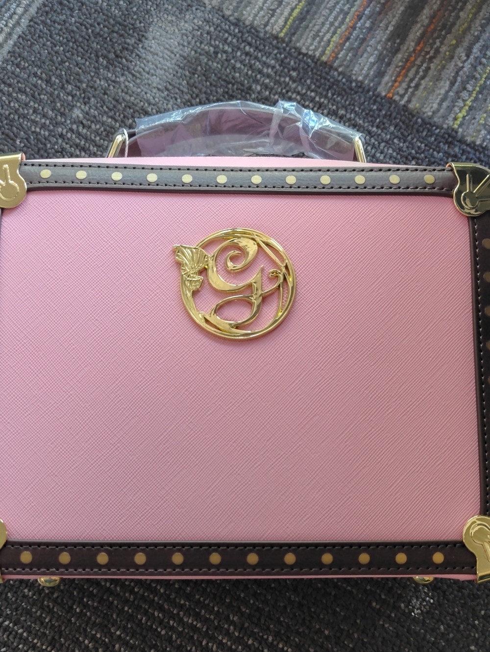 Loungefly Pink Box Shoulder Bag with Gold Hardware